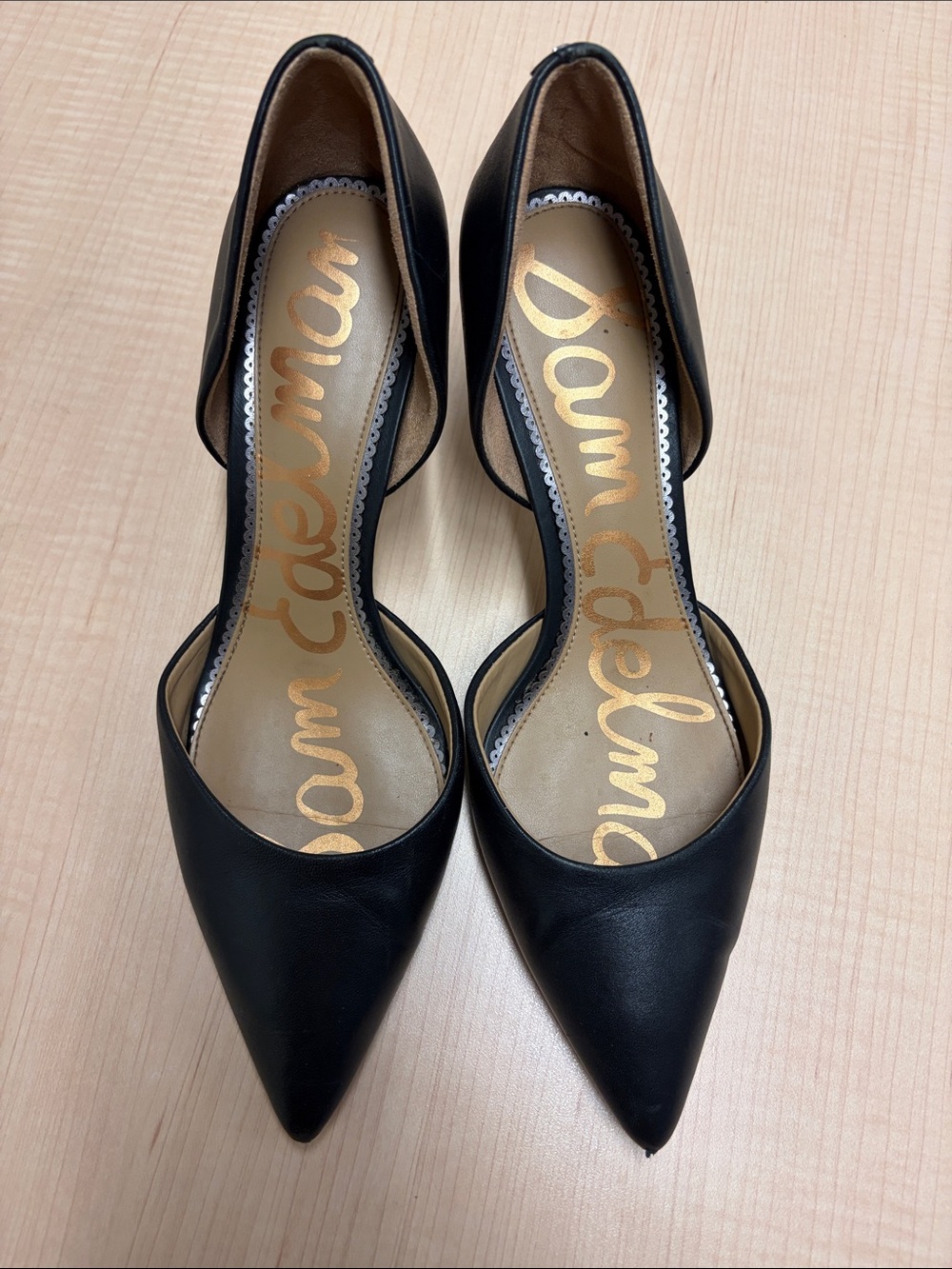 Sam Edelman Black Pointed D'Orsay Heels
